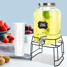 Glass Drink Dispenser with Stand 2-Gallon Stainless Spigot