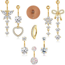 316L Surgical Steel Belly Ring for Women 14G 10mm 12mm
