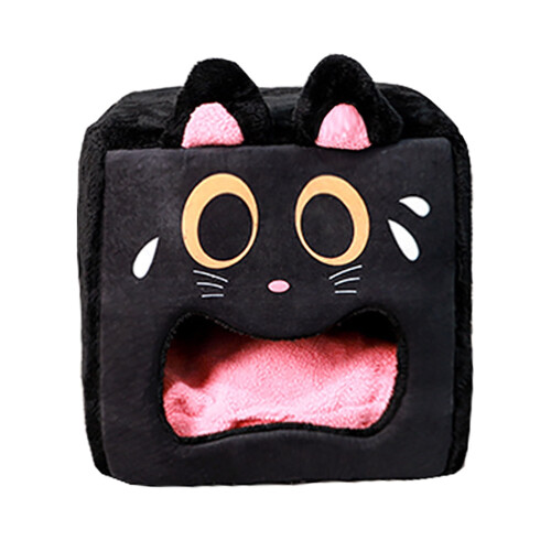 Cartoon Cat Bed Enclosure Black 38x38cm 1