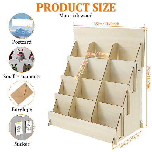 Wooden 4-Tier Greeting Card Display Stand 1