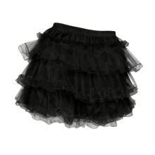 Black Layered Underskirt Shorts Petticoat with Lace Edging