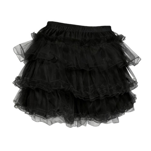 Black Layered Underskirt Shorts Petticoat with Lace Edging 1