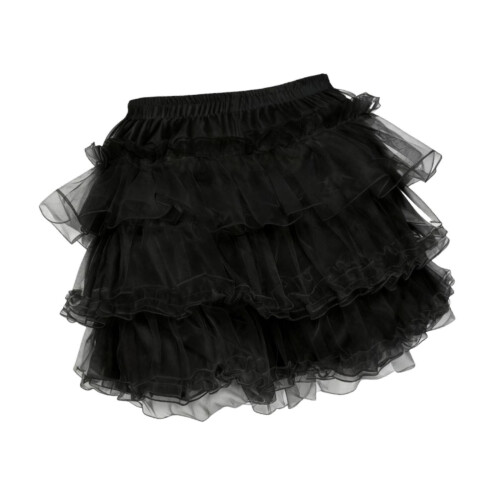 Black Layered Underskirt Shorts Petticoat with Lace Edging 2