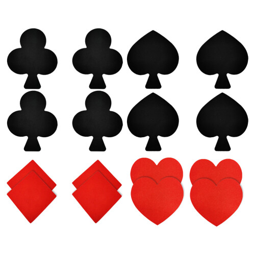 Invisible Nipple Covers for Women with Poker Card Pattern, 1