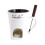Red Ceramic Fondue Mug Set with Fork and Tea Light Warmer 2