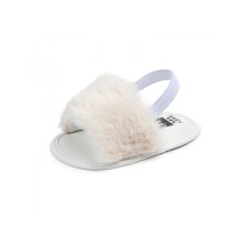 Baby Girl Soft-Sole Plush Faux Fur Slippers
