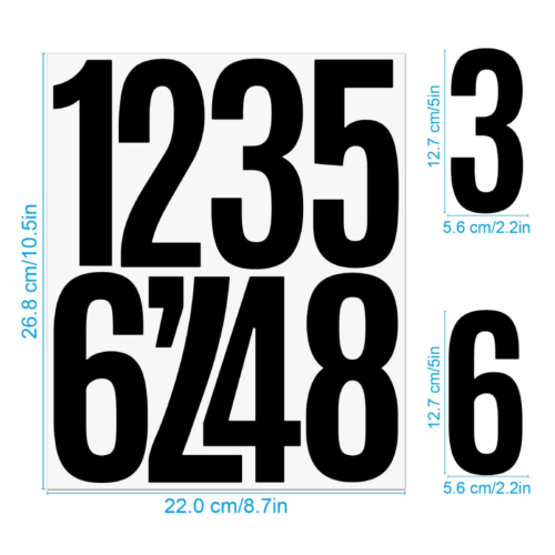 4-inch Vinyl Self-Stick Numbers Black on White 15 Sheets 2