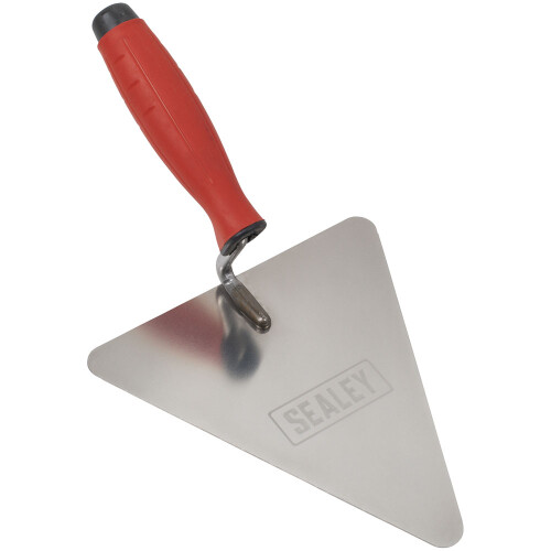 Sealey Sealey T1205 Stainless Steel Triangular Brick Trowel with Rubber Handle 180mm