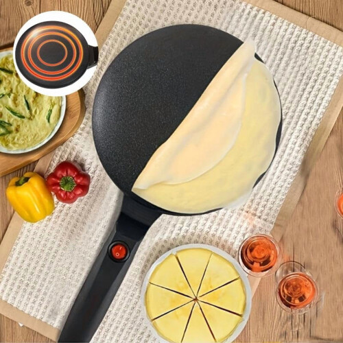 Non-Stick Electric Crepe Pan 8 Inch Portable Griddle with 2