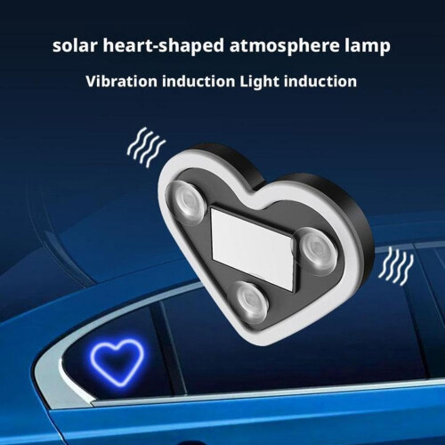 Solar Heart-Shaped LED Ambient Light, IP65 Waterproof, 1 2