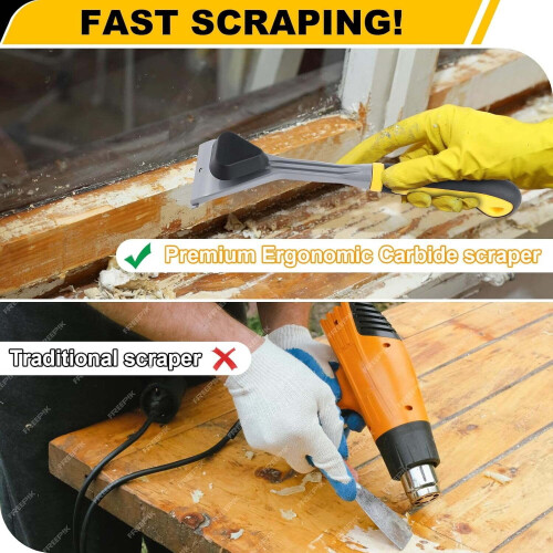 Carbide Paint Scraper Ergonomic Heavy-Duty 2.5 Inch 1 Pc 2