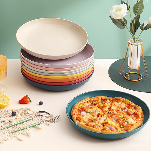 Plastic Dinner Plates Round 12-Inch Set of 4 2