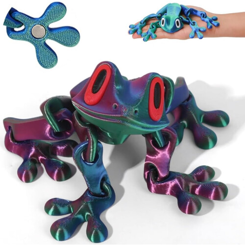 3D Printed Magnetic Frog Decor 8 inch Articulated