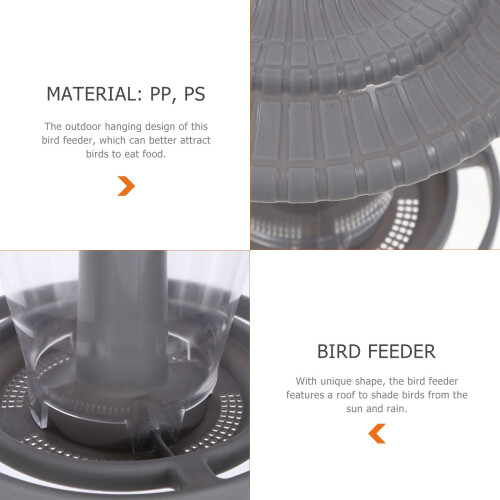 Hanging Bird Feeder Grey Front Porch 1 Pack 7.9 Inch 1