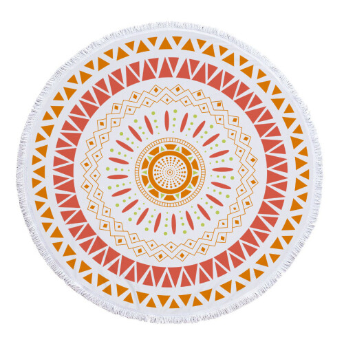 Microfiber Round Beach Towel Geometric Print 150cm