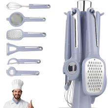 Blue Kitchen Helper Set Stainless Steel 4-Piece