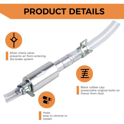 Brake Bleeder Hose Kit with Check Valve 2-Piece 2