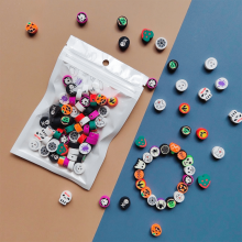 Papapt Halloween Polymer Clay Beads 50PCS Pumpkin Ghost