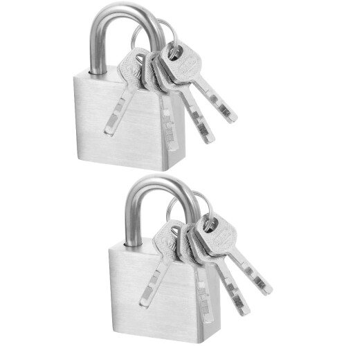 Small Silver Padlock with Key 2 Pieces