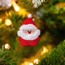 Mini White Christmas Plush Ornament 3 Inch
