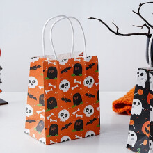 Halloween Treat Bags Pumpkin Ghost Paper with Handles 20 pcs