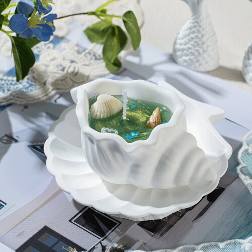 Conch Scented Candle Jelly Wax Ocean Shape Home Decor