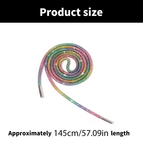 Rhinestone Shoelaces 140cm Glitter Round Crystal 2