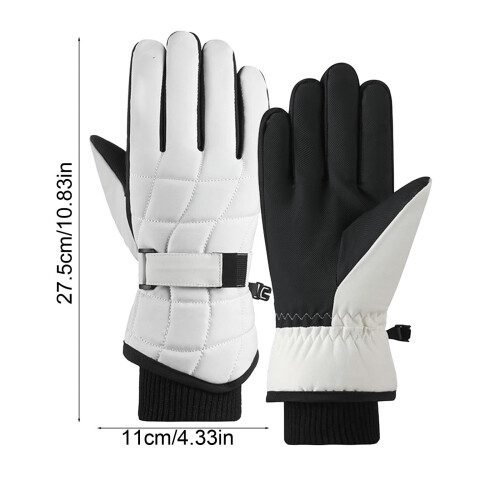 Winter Ski Gloves Waterproof Fleece-Lined Windproof Warm 2