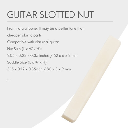 Classical Guitar Bone Saddle and Nut Set 2