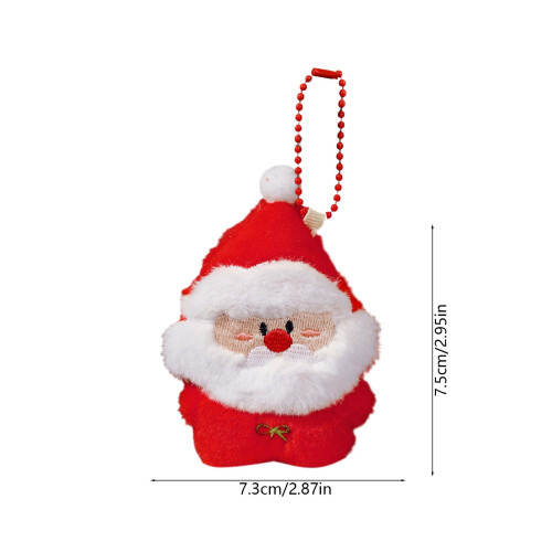 Mini White Christmas Plush Ornament 3 Inch 2