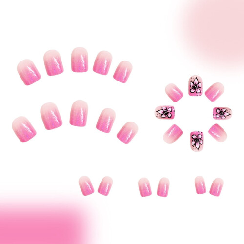 French Tip Square Press-on Nails 24 Pieces 2