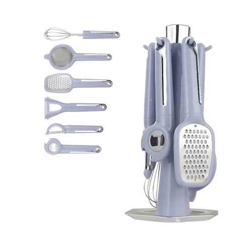 Blue Kitchen Helper Set Stainless Steel 4-Piece 1