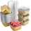 Mini Square Baking Cups with Lids 5oz Aluminum Foil 1