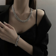 Cuban Chain Necklace Hip Hop Style 13mm Crystal
