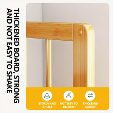 Bamboo Bookshelf Adjustable Shelves 4-Tier Narrow