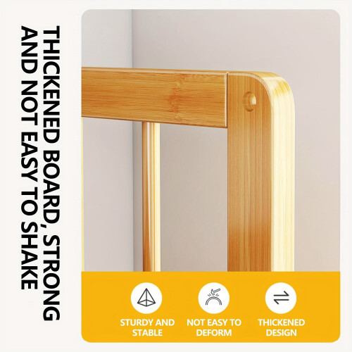 Bamboo Bookshelf Adjustable Shelves 4-Tier Narrow