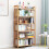 Bamboo Bookshelf Adjustable Shelves 4-Tier Narrow 4