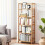 Bamboo Bookshelf Adjustable Shelves 4-Tier Narrow 6
