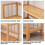 Bamboo Bookshelf Adjustable Shelves 4-Tier Narrow 8