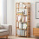 Bamboo Bookshelf Adjustable Shelves 4-Tier Narrow 2