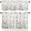 Floral Kitchen Curtains Set Blue Pink Daisy 3-Piece 36 Inch 1