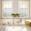 Floral Kitchen Curtains Set Blue Pink Daisy 3-Piece 4