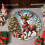 Christmas Round Area Rug Low-Pile Washable 60 cm 4