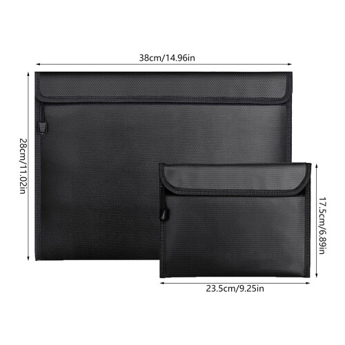 Fireproof Document Bag Waterproof Zipper Storage for Cash 1