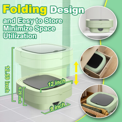 Mini Washer Portable Foldable 2.91 Gal 3-Mode Clean 2