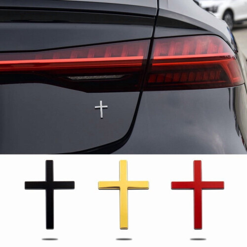 Metal Jesus Cross Decals 2 pcs for Car Trunk Tailgate 1
