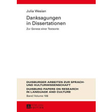 Danksagungen in Dissertationen Zur Genese einer Textsorte Hardcover Bo