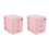 Plastic Jewelry Storage Box with 3 Compartments Pink 1