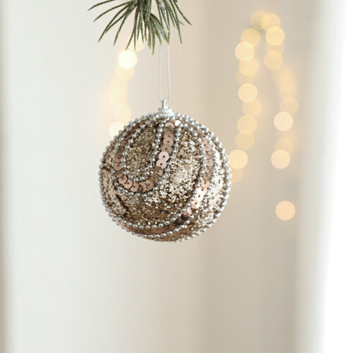 Rose Gold Christmas Bauble Shatterproof 3 inch