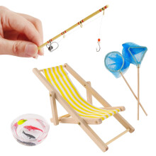 Miniature Fishing Rod Set for Elf Scene Decor 5-Pc